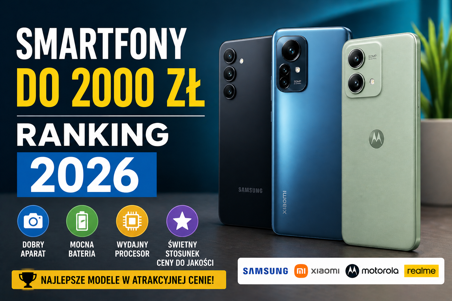 Smartfony do 2000 zł ranking 2026